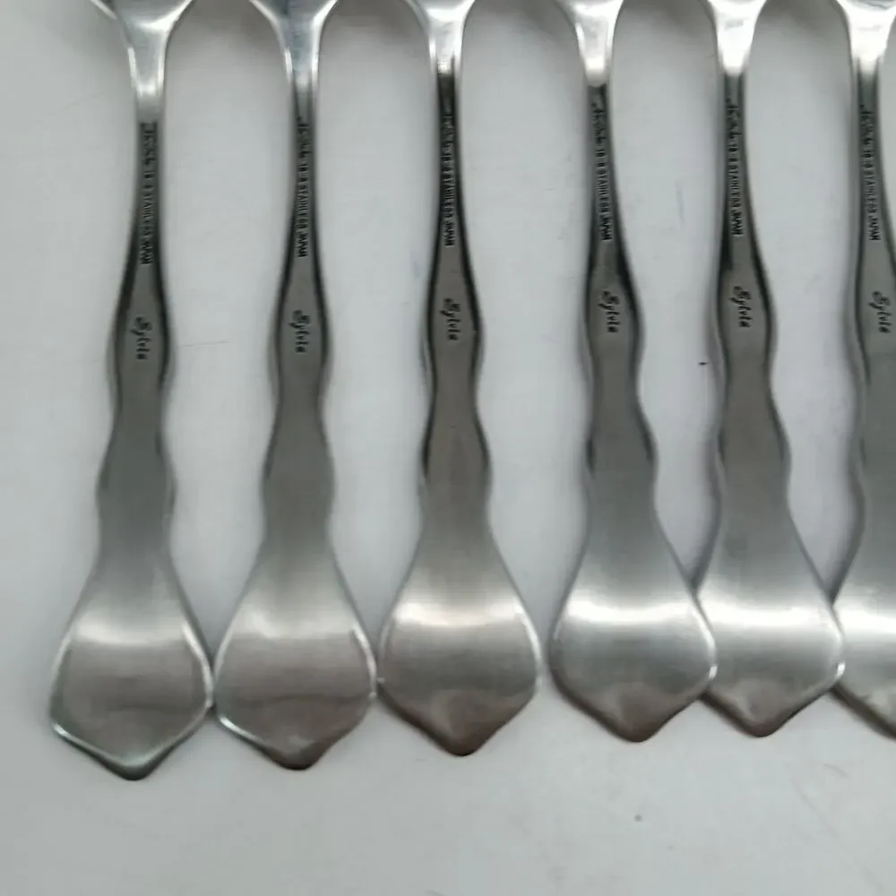7X SF Vtg Noritake 18-8 Stainless Japan Sylvia Flatware Salad Forks Silverware
